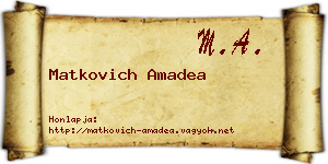 Matkovich Amadea névjegykártya
